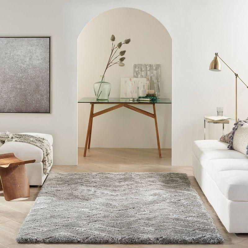 Dreamy Shag Abstract Grey Area Rug