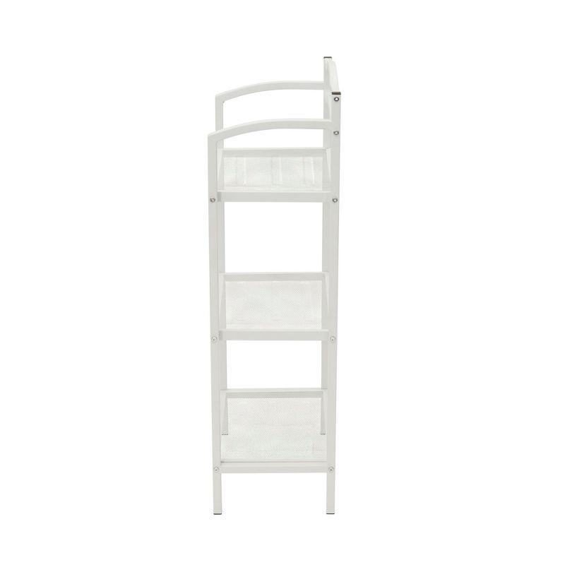 3-Tier Metal Bathroom Storage Shelf, White