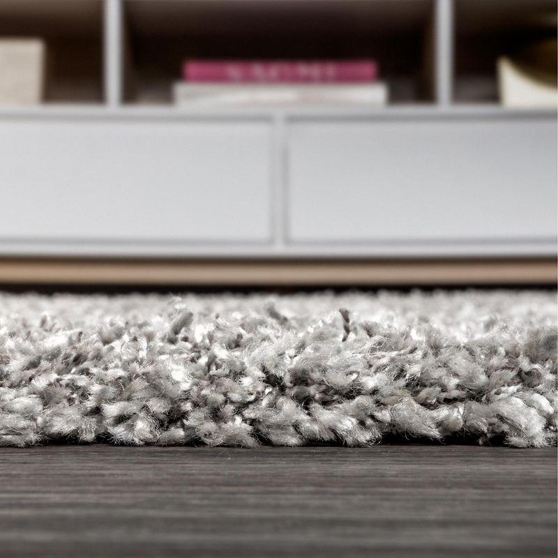 3'x5' Mercer Shag Plush Tassel Moroccan Geometric Trellis Area Rug, Grey/Cream - JONATHAN Y