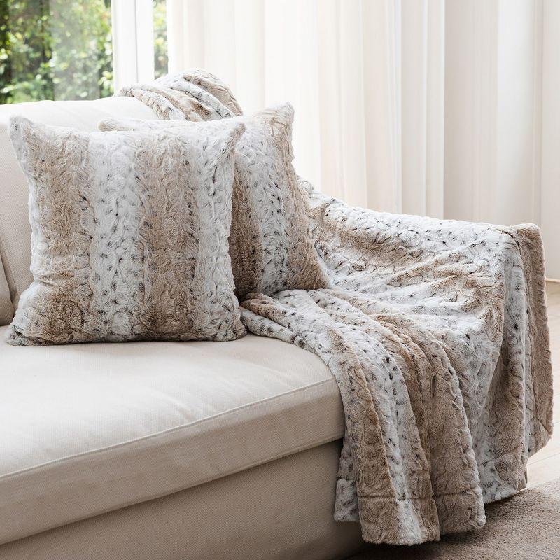 Animal Print Faux Fur Throw Pillow (Set of 2)