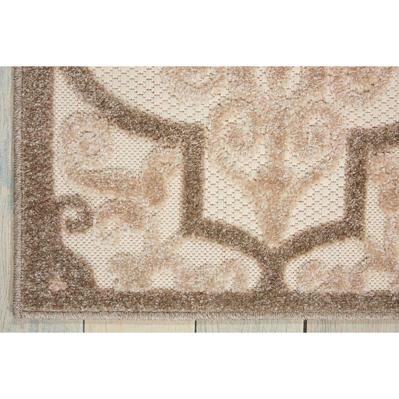Nourison Aloha Moroccan Trellis Flatweave High-Low Indoor Outdoor Area Rug Cream 5'3" x 7'5"