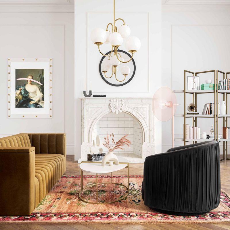 Velvet Swivel Barrel Chair