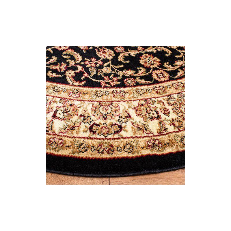 Lyndhurst LNH222 Power Loomed Area Rug - Black/Ivory - 8'x8' - Safavieh