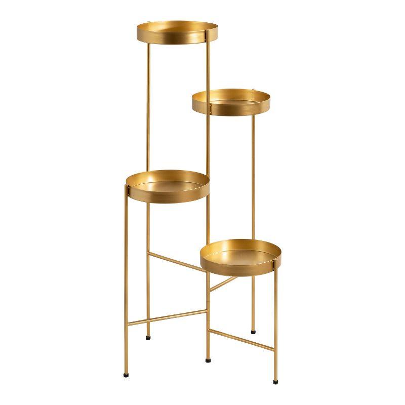 Kate and Laurel Finn Plant Stand, 10x11x44, Gold