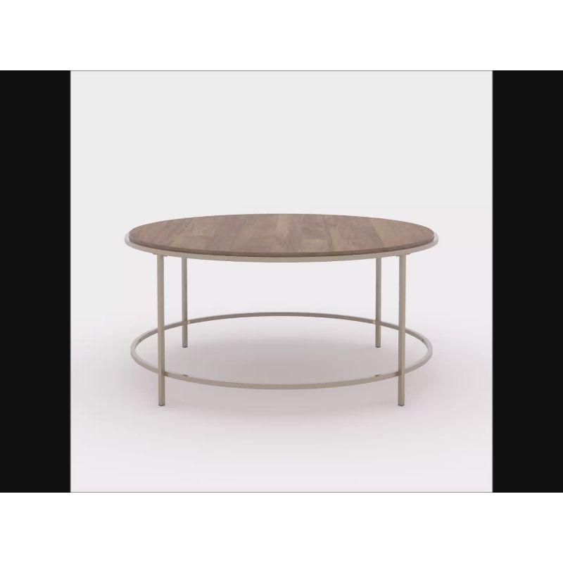 Sindoori Mango Round 40" Wood & Metal Coffee Table