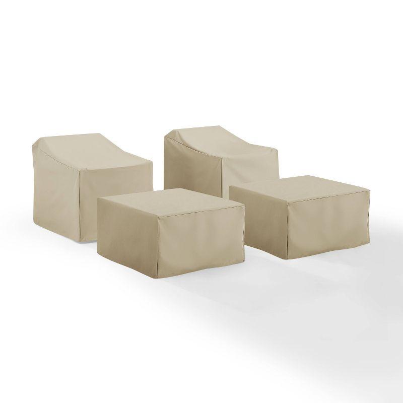 Crosley 4pc Furniture Cover Set: Vinyl Protective Covers for Outdoor Seating, Waterproof & Scratch-Resistant