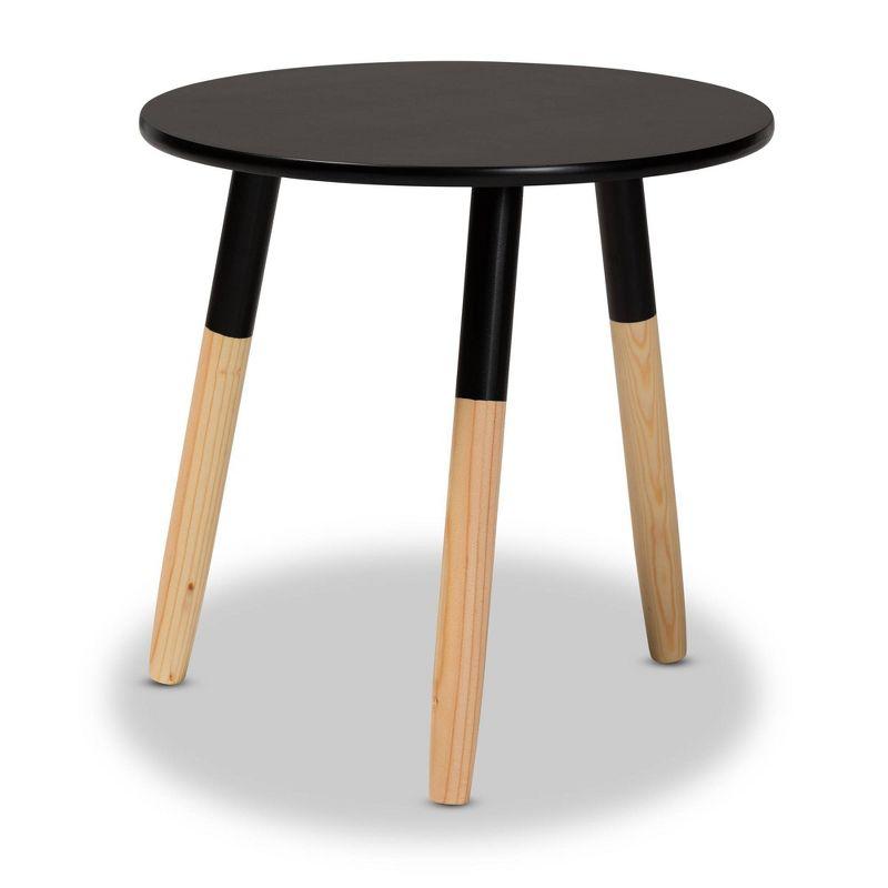 Obert Two-Tone Wood Coffee Table Black/Oak Brown - Baxton Studio: Modern, Sturdy, Angled Legs