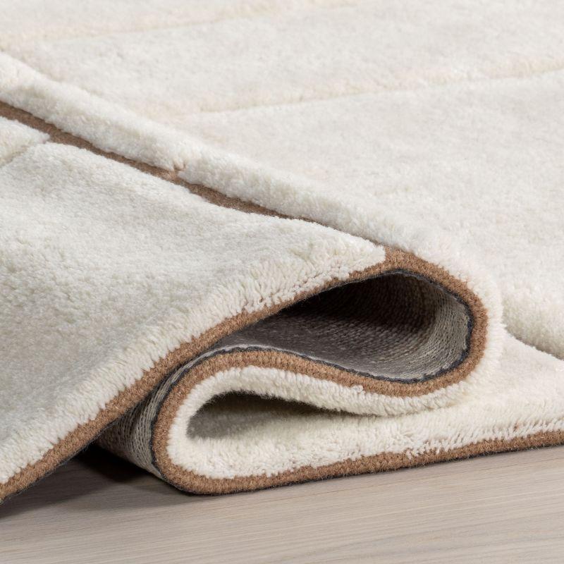 Nuloom Brega Geometric New Zealand Wool Area Rug, 2' 6" x 8', Cream