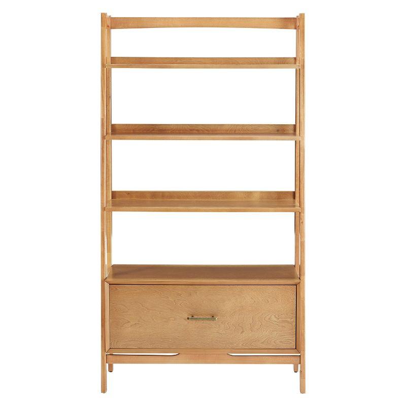 Acorn Wood Ladder Bookcase with Full Extension Drawer