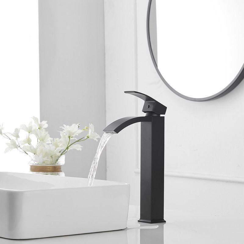 BWE Waterfall Single Hole Single Handle Bath Vessel Sink Faucet With Pop Up Drain Without Overflow