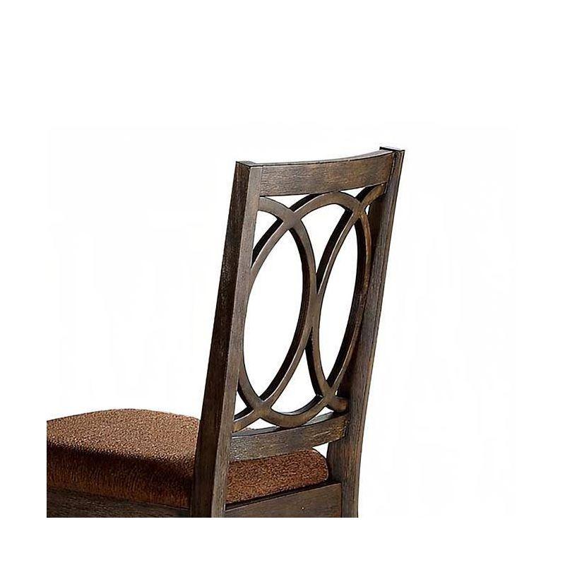 Set of 2 19" Jameson Dining Chairs Brown Fabric/Espresso - Acme Furniture: Upholstered, Traditional Design, Wood Frame