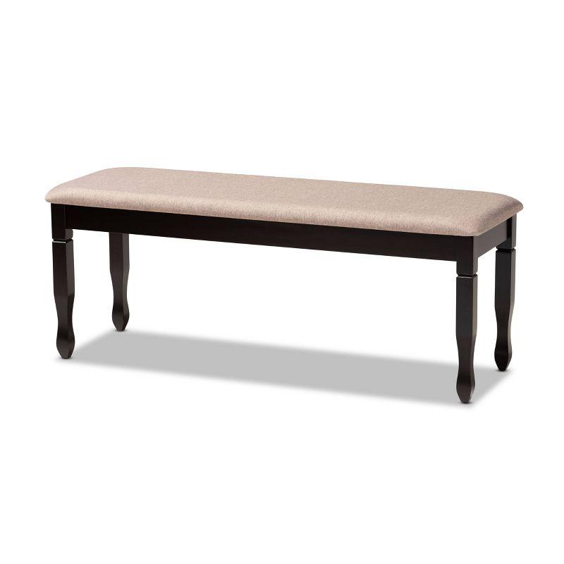 Corey Fabric Upholstered and Wood Dining Bench Dark Brown - Baxton Studio
