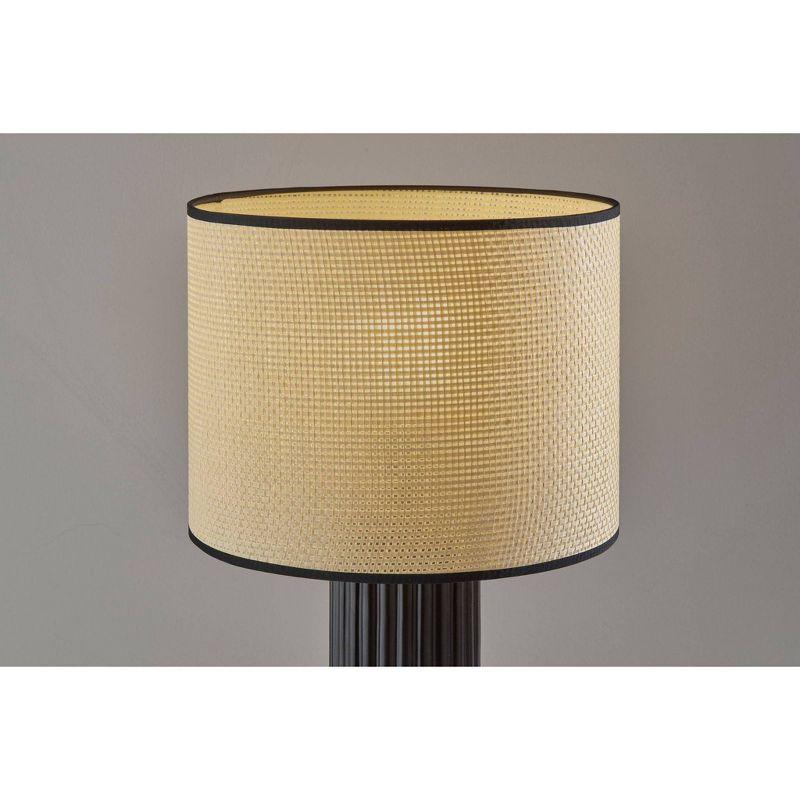 Adesso Primrose Table Lamp Black: Ceramic Base, Beige Shade, No Assembly, UL Listed, 3-Way Rotary Switch