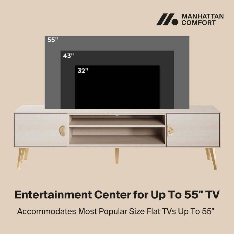 Manhattan Comfort 70.9" Haley TV Stand for TVs up to 55" White