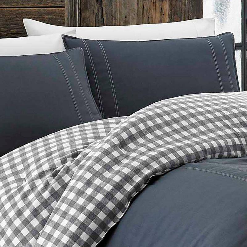 King Gray Cotton Reversible Comforter Set