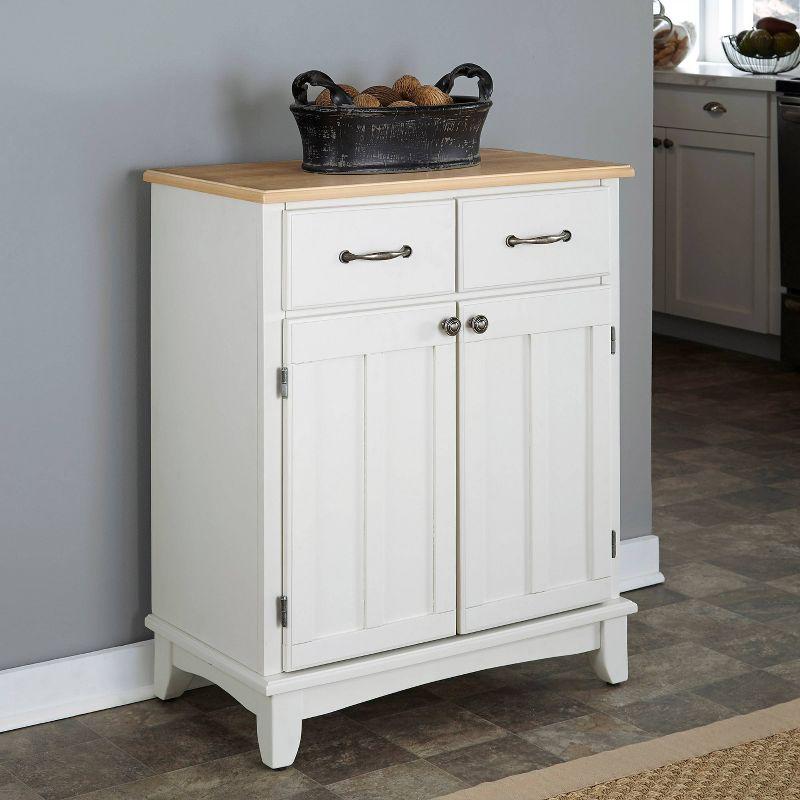 Elegant Homestyles White Hardwood Buffet with Sleek Wood Top