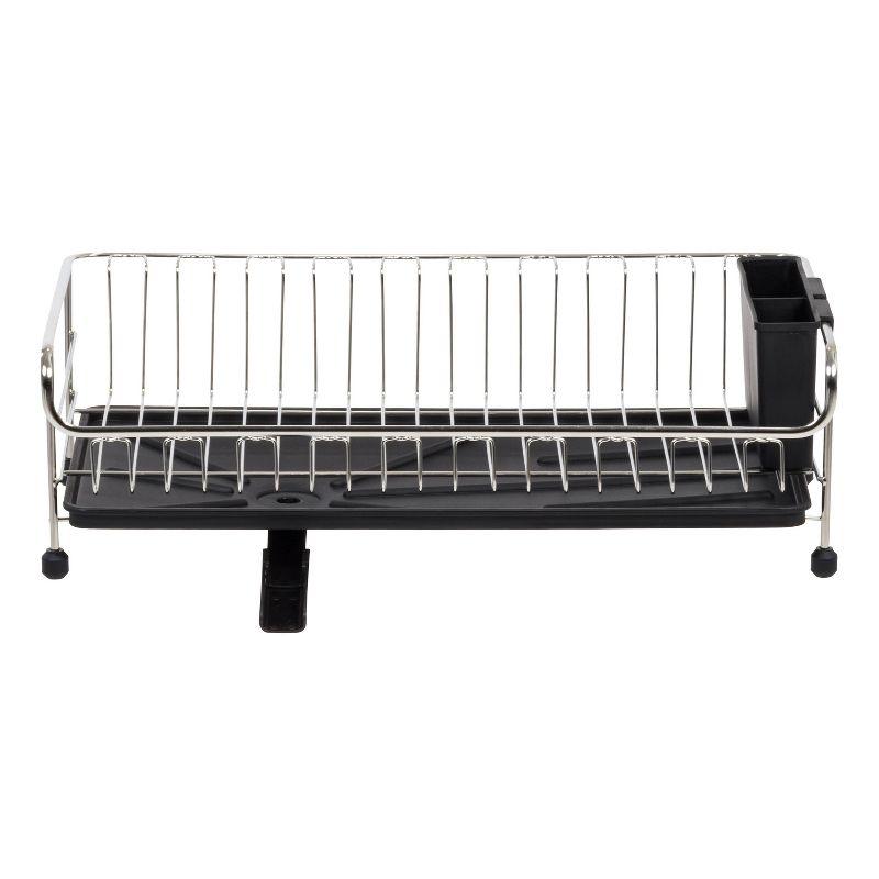 Stainless Steel Compact Dish Rack with Drain Spout