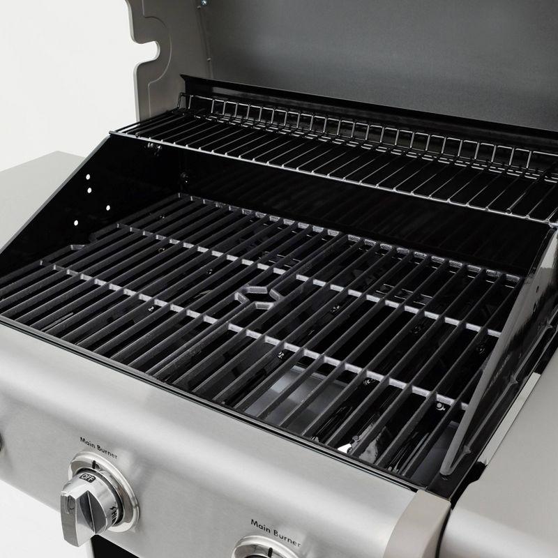 Kenmore 3-Burner Propane Gas Grill with Foldable Side Tables for Outdoor BBQ