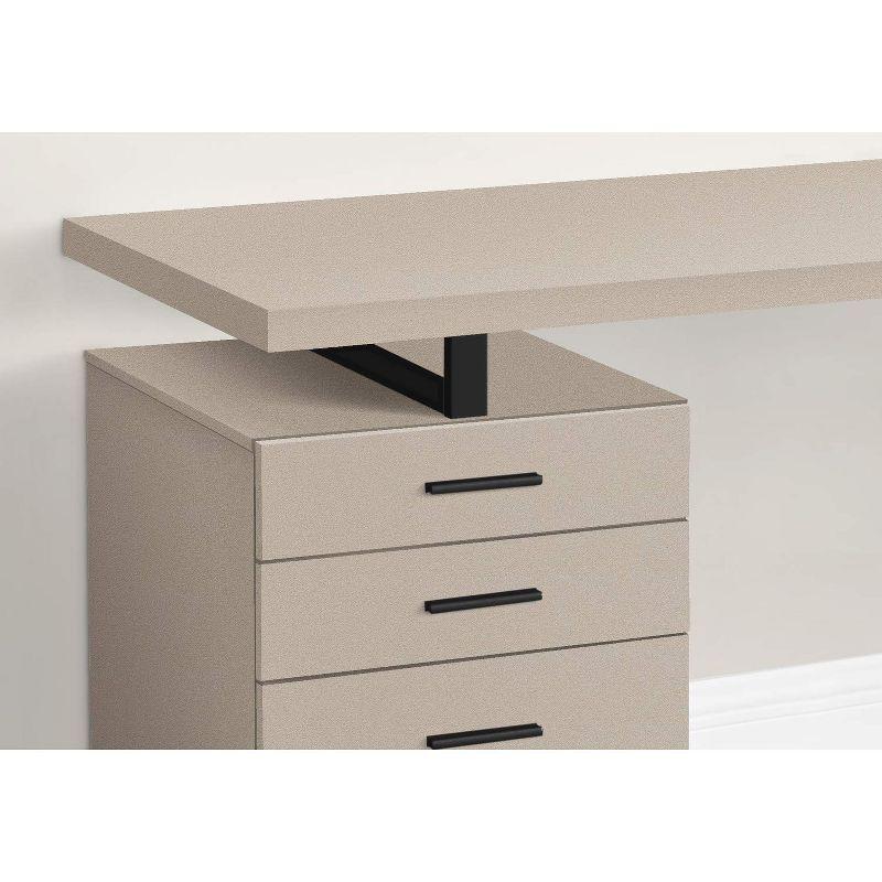 Monarch Specialties Computer Desk Home Office Laptop Left Right Set-Up Storage Drawers 48InchL Work Metal Laminate Beige Black Contemporary Modern