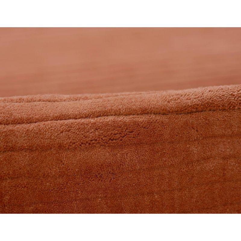 Momeni 2'x4' Asher Solid Handloomed Area Rug Rust: Wool, Medium Pile, Handmade, Indoor, Accent Rug, Cotton Backing