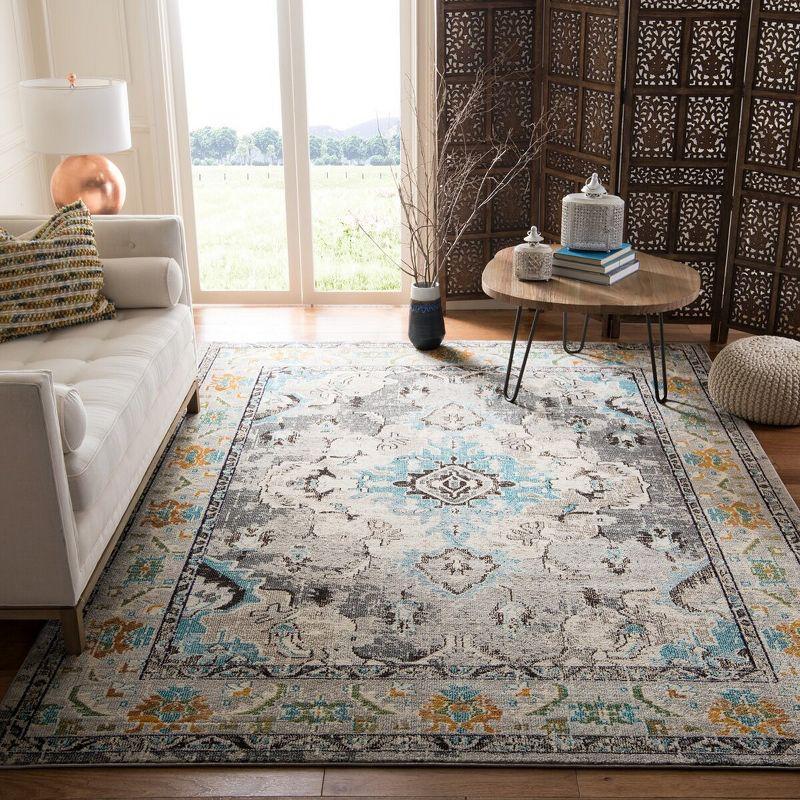 Monaco MNC243 Power Loomed Indoor Area Rug - Grey/Light Blue - 11'x15' - Safavieh.