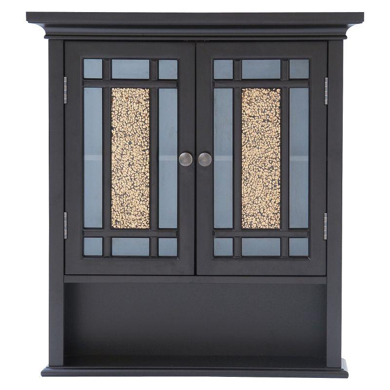 Dark Espresso Glass Mosaic Two-Door Wall Cabinet