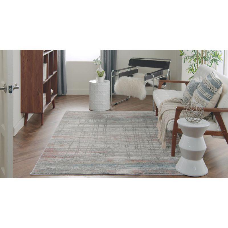 Nourison Rustic Textures Modern Distressed Indoor Area Rug Grey/Multi 2'2" x 7'6"