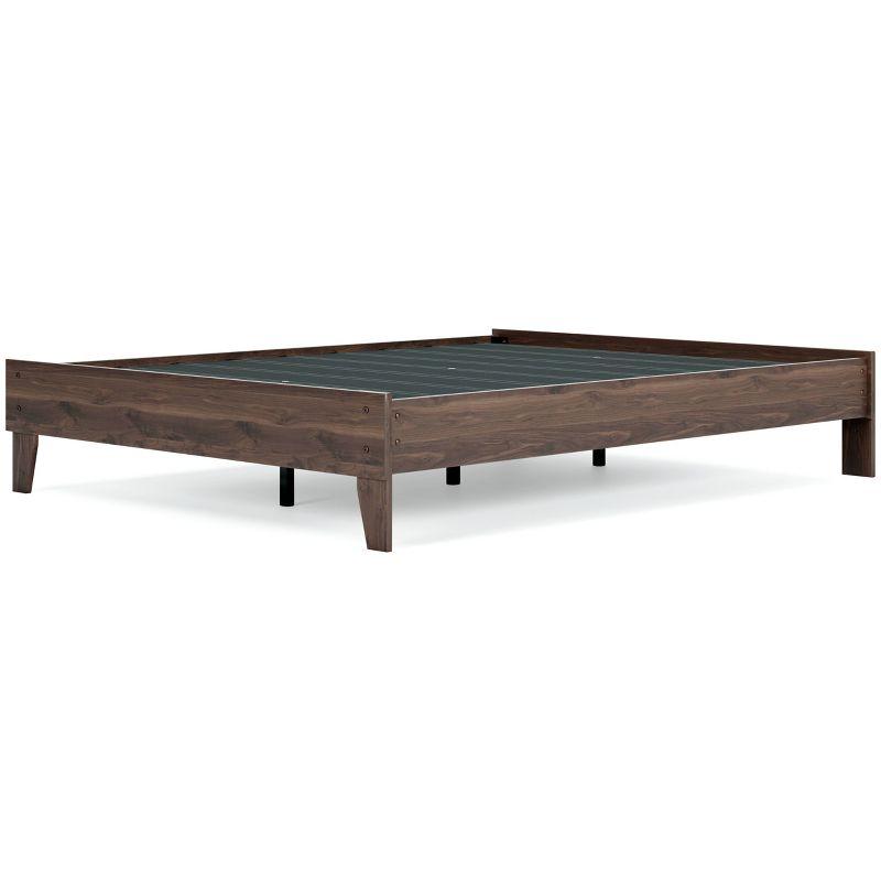 Chic Sophistication Queen Platform Bed with Wood Headboard, Mocha