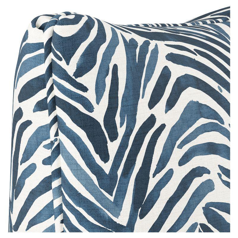 Blue Zebra Throw Pillow (20"x20") - Skyline Furniture: Mid-Century Modern, Indoor Linen & Cotton, Zippered Cover