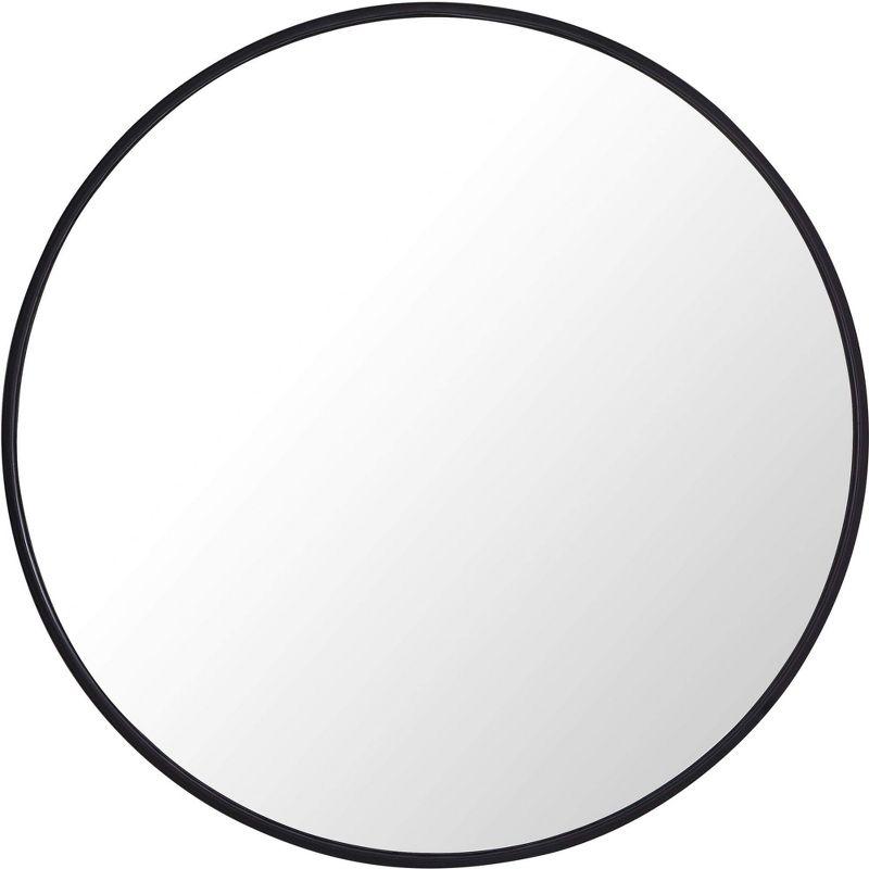 Elegant Lighting Metal frame Round Mirror 28 inch Black finish
