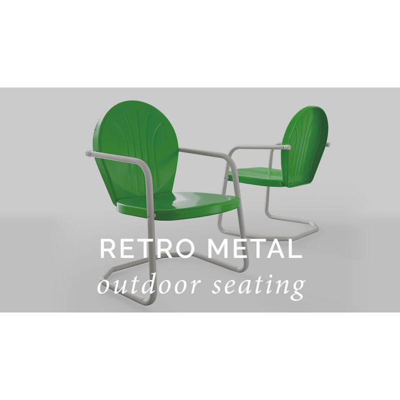 Griffith 5pc Outdoor Dining Set - Sky Blue - Crosley: Steel Frame, UV-Resistant, 4 Arm Chairs & Table