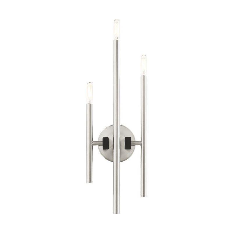 Scandinavian Brushed Nickel 3-Light Direct Wired Sconce