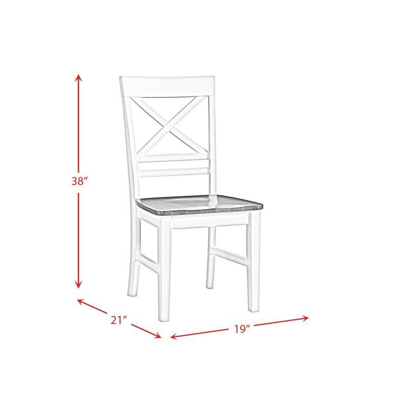 Bedford Standard Height Side Chair Set Natural/Cream - Picket House Furnishings: Cross-Back, Polyester Upholstery, MDF Frame