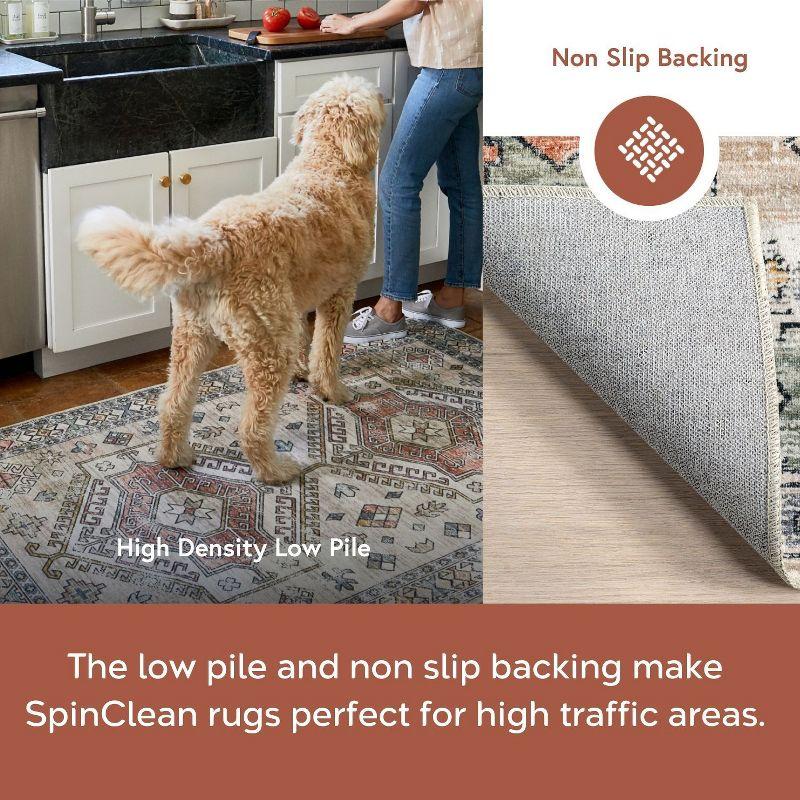 Nuloom Mae Medallion 2x3 Machine Washable Accent Indoor Area Rug for Living Room Bedroom Dining Room Entryway Kitchen, Peach/Ivory