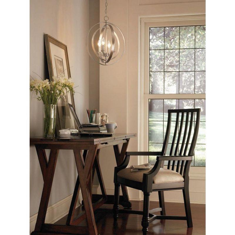 Progress Lighting Equinox 4-Light Foyer Pendant, Steel, Burnished Silver, No Shade