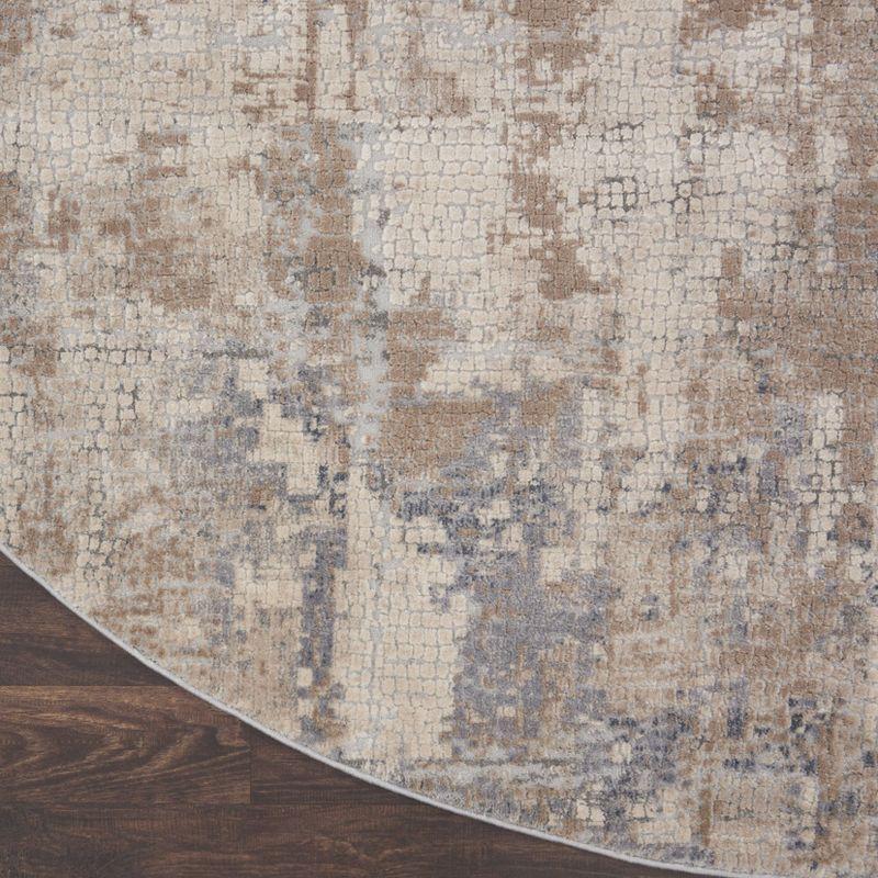 Nourison Rustic Textures Contemporary Indoor Area Rug Beige/Grey 5'3" x round