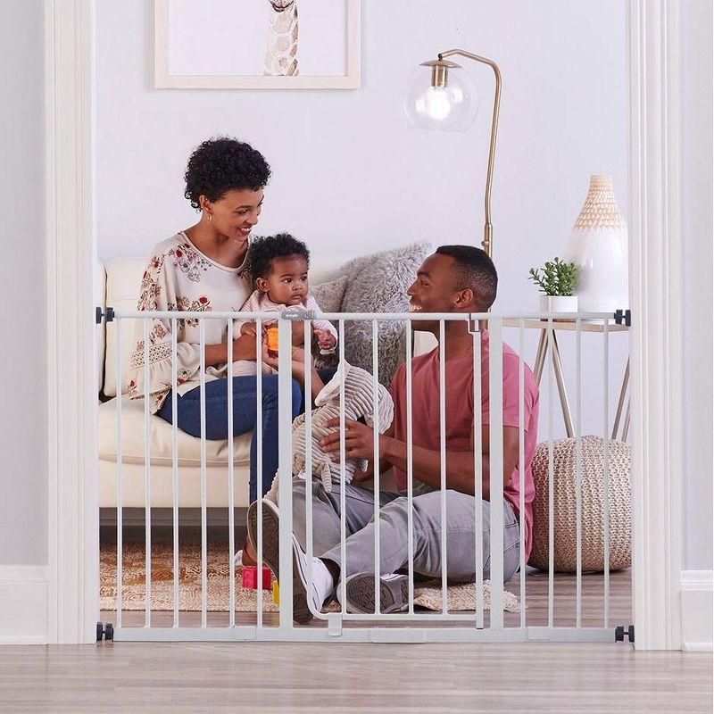 Extra Wide White Metal Walk-Through Baby Gate