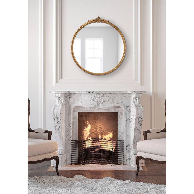 30" x 30" Marchon Framed Wall Mirror Gold - Kate & Laurel All Things Decor: Modern Round Decorative, No Assembly Required