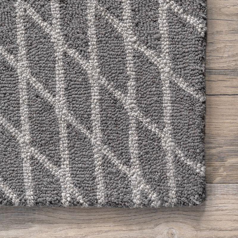 Nuloom Maggie Hand Tufted Wool Polka Dot Stripe Indoor Area Rug 8x10, Gray