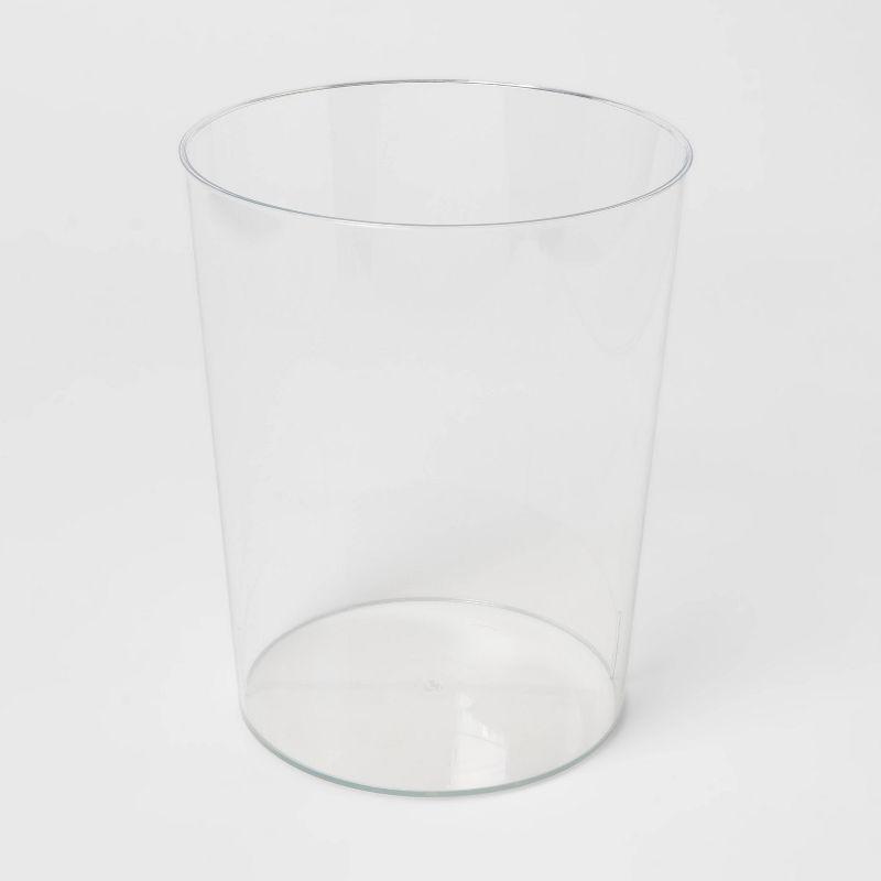 Solid Bathroom Wastebasket Clear - Room Essentials™: Plastic, 10.5" High, 6.5L Acrylic Trash Container