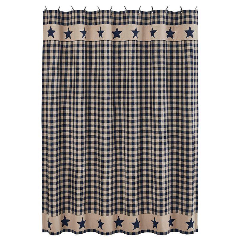 VHC Brands Higher Glory My Country Plaid Shower Curtain