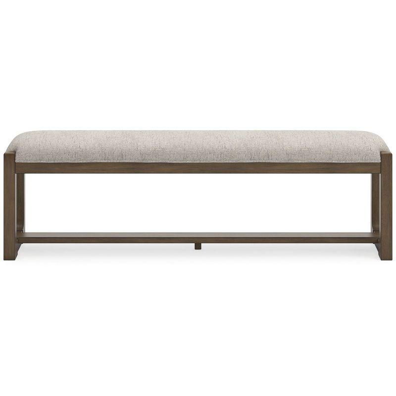 Cabalynn Light Brown Upholstered Dining Bench with Hardwood Frame