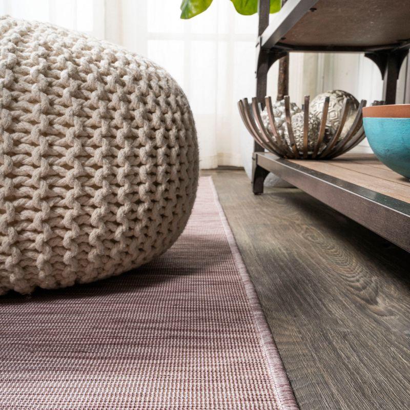 6'x6' Ethan Modern Flatweave Solid  Area Rug, Pink - JONATHAN Y