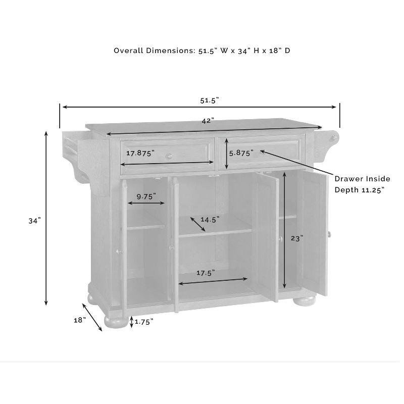 Alexandria Wood Top Full Size Kitchen Island/Cart Mahogany - Crosley: 8 Shelves, 2 Drawers, Adjustable Storage