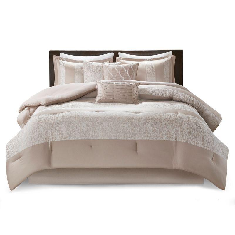 Ava 7 Piece Chenille Jacquard Comforter Set