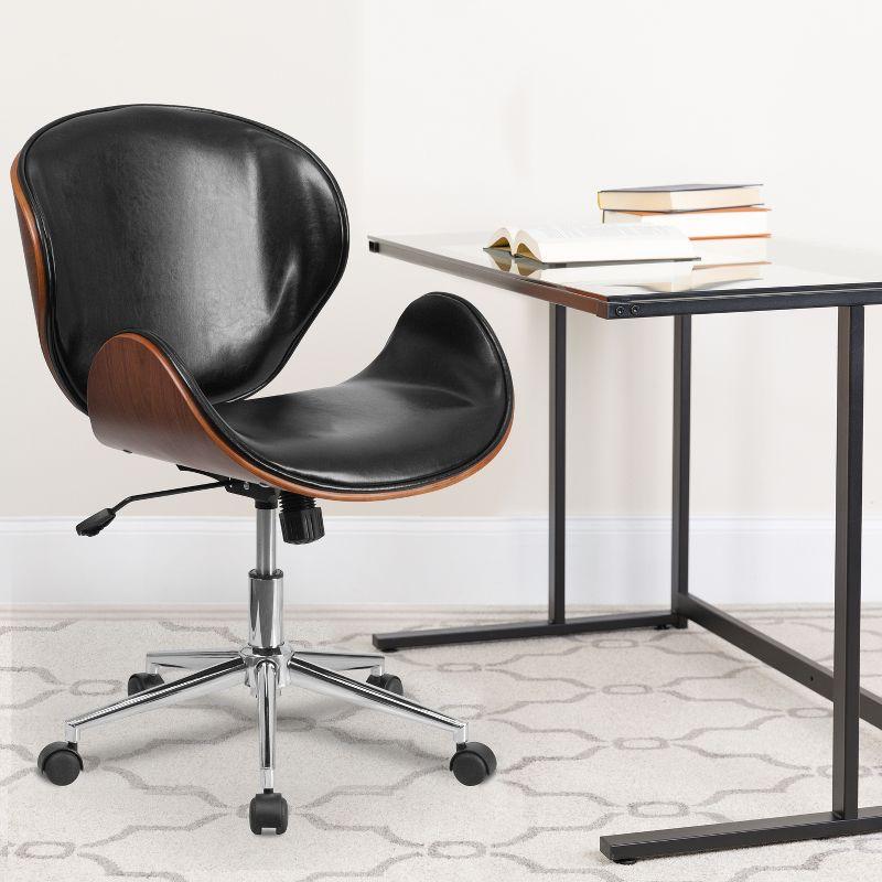 Flash Furniture Mid-Back Wood Conference Office Chair with LeatherSoft Seat