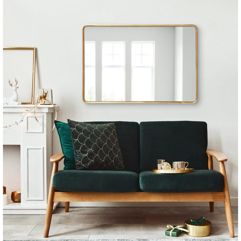 Kate and Laurel Caskill MDF Rectangle Mirror, 24x36, Gold