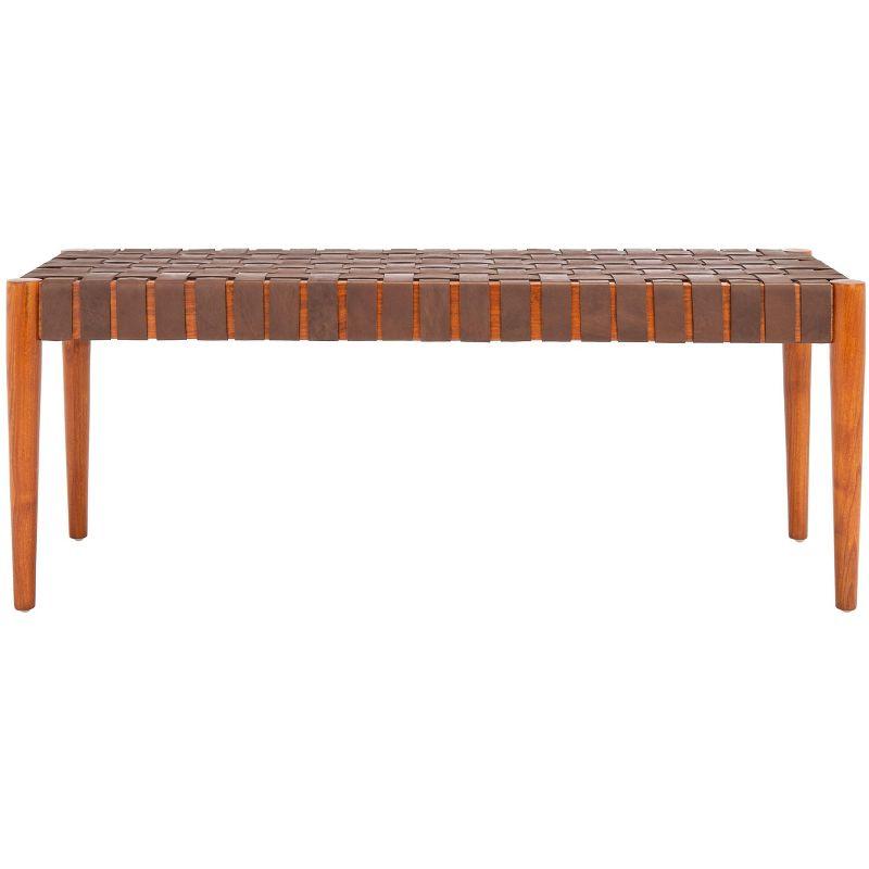 Orin 47" Woven Leather Bench