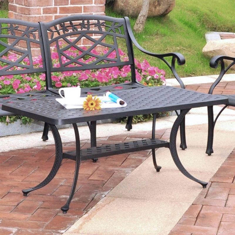 Sedona Rectangular Outdoor Coffee Table - Black - Crosley