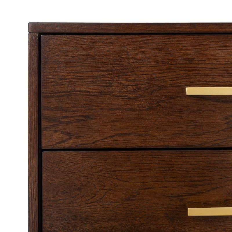 Estelle Transitional Walnut Dresser with Brass Accents 56"